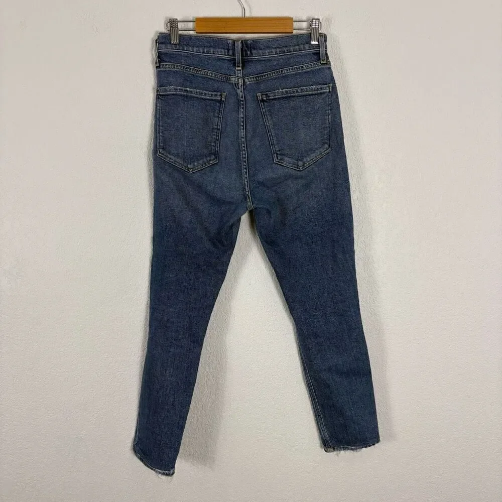 Agolde High Waisted Skinny Ankle Jeans Hidden‎ Button Fly Size 27